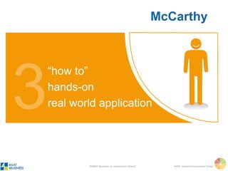 ©4MAT 4Business, no reproduction allowed 4MAT: Advanced Instructional Design
3How?
common sense learners
McCarthy
 