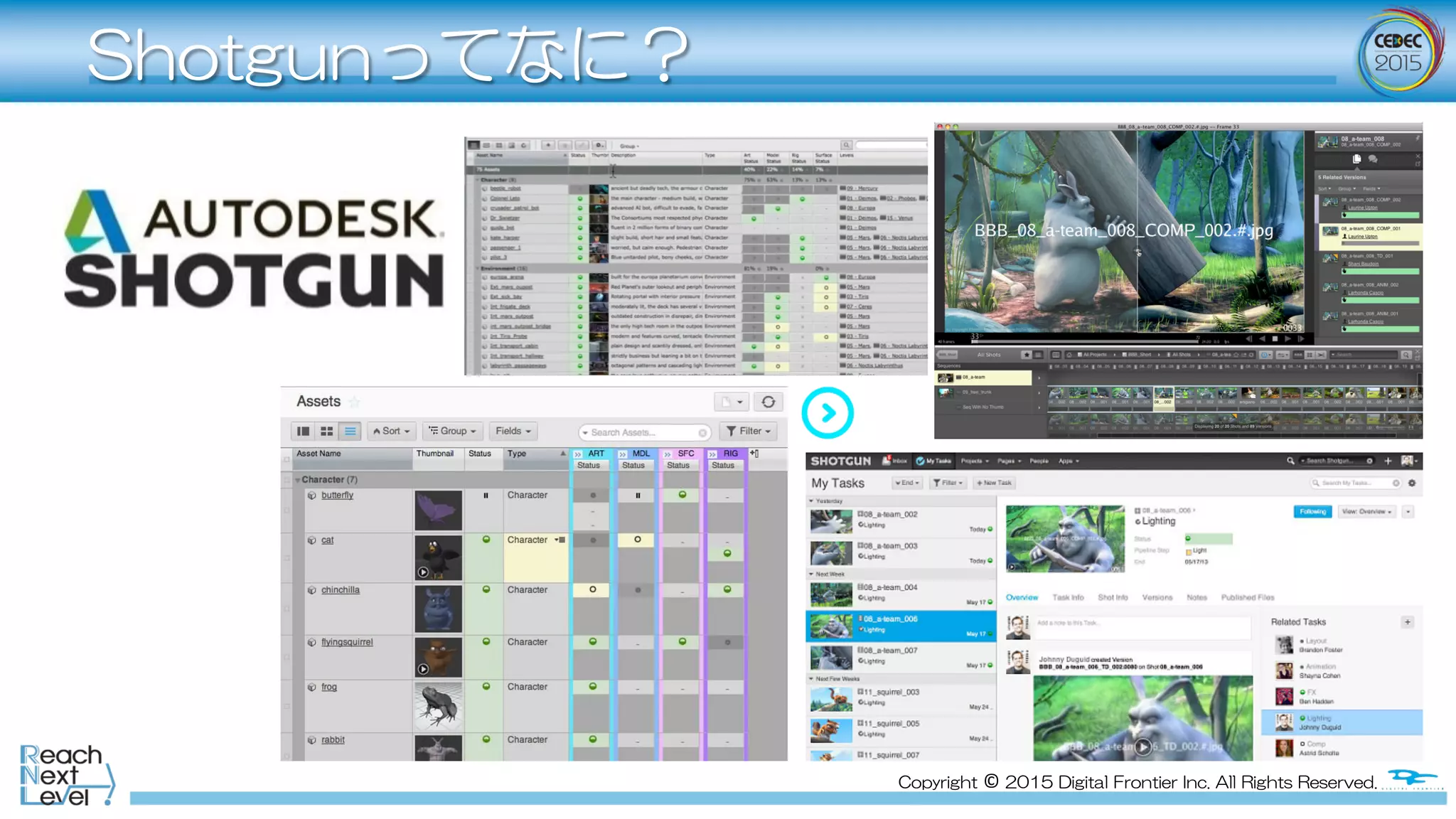Copyright  ©  2015  Digital  Frontier  Inc.  All  Rights  Reserved.
Shotgunってなに？
 