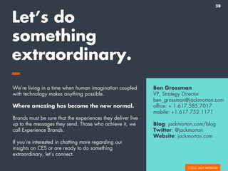 28
Let’s do
something
extraordinary.
–
We’re living in a time when human imagination coupled
with technology makes anythin...