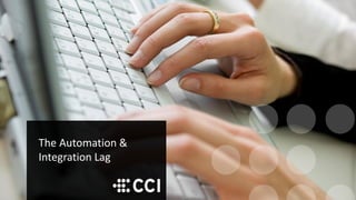 The Automation &
Integration Lag
 