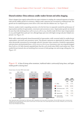 Winning over shoppers in China’s “new normal” | Bain & Company, Inc. | Kantar Worldpanel
Page 13
Channel evolution: China ...