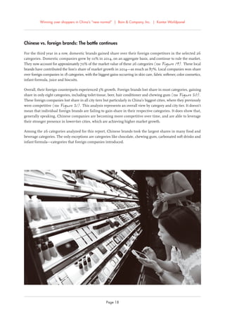 Winning over shoppers in China’s “new normal” | Bain & Company, Inc. | Kantar Worldpanel
Page 18
Chinese vs. foreign brand...