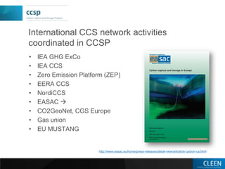 Carbon Capture and Storage (CCSP) research program overview | PDF
