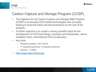 Carbon Capture and Storage (CCSP) research program overview | PDF