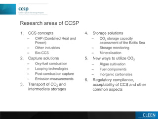 Carbon Capture and Storage (CCSP) research program overview | PDF