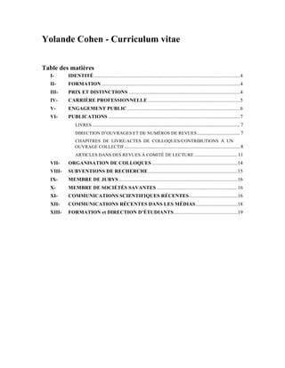 CV Yolande Cohen PDF