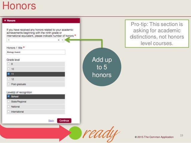 common app honors examples