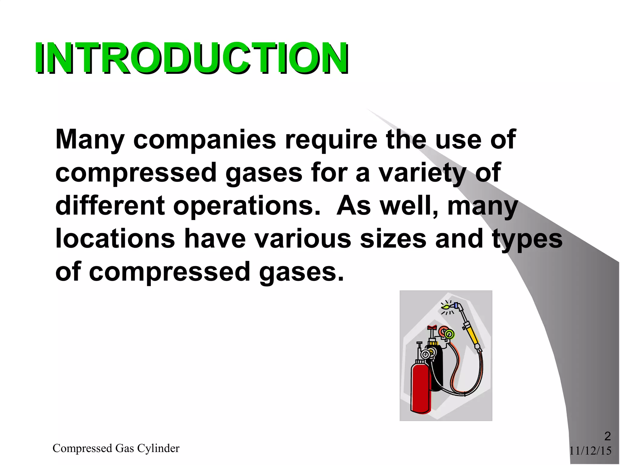 Compressed Gas Types Compressed Gas Cylinder Safety Course | PPT