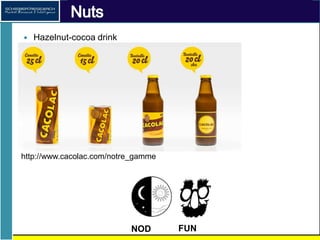 Nuts
Hazelnut-cocoa drink
http://www.cacolac.com/notre_gamme
FUNNOD
 