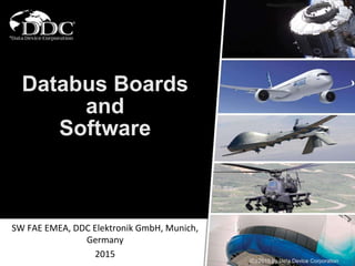 (C) 2015 by Data Device Corporation
Databus Boards
and
Software
SW FAE EMEA, DDC Elektronik GmbH, Munich,
Germany
2015
 