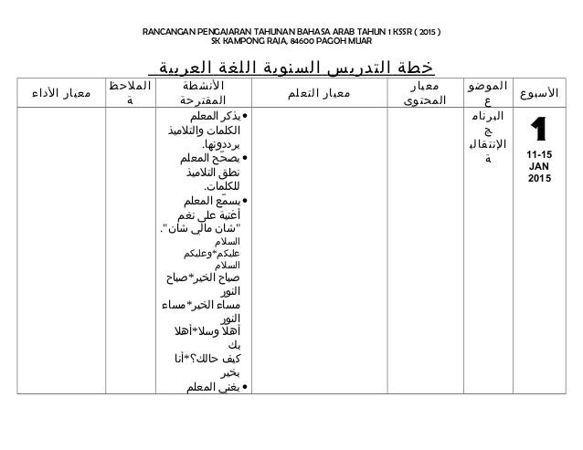 Rph Bahasa Arab Tahun 3 Kssr Semakan Pendidik2u