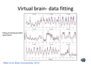 Virtual brain- data fitting
Ritter et al, Brain Connectivity, 2013
Fitting of individual’s EEG
wave forms
 