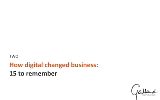 How digital changed business:
15 to remember
TWO
 