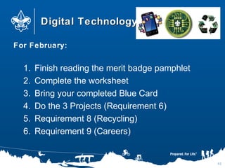 Digital technology merit badge worksheet