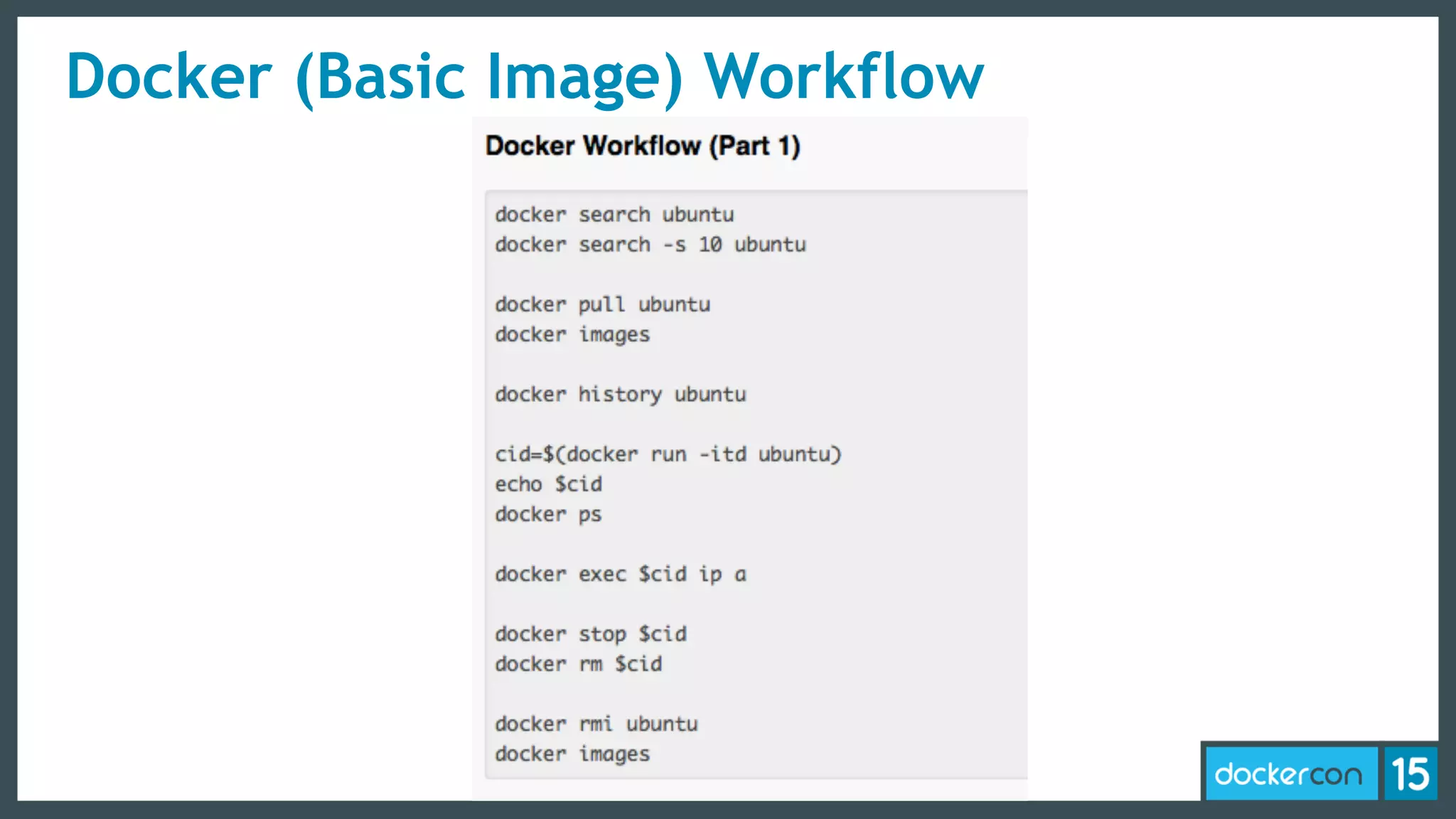 Docker (Basic Image) Workflow
 