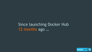 Since launching Docker Hub
12 months ago …
 