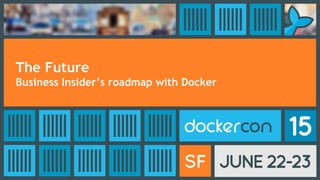 The Future
Business Insider’s roadmap with Docker
 