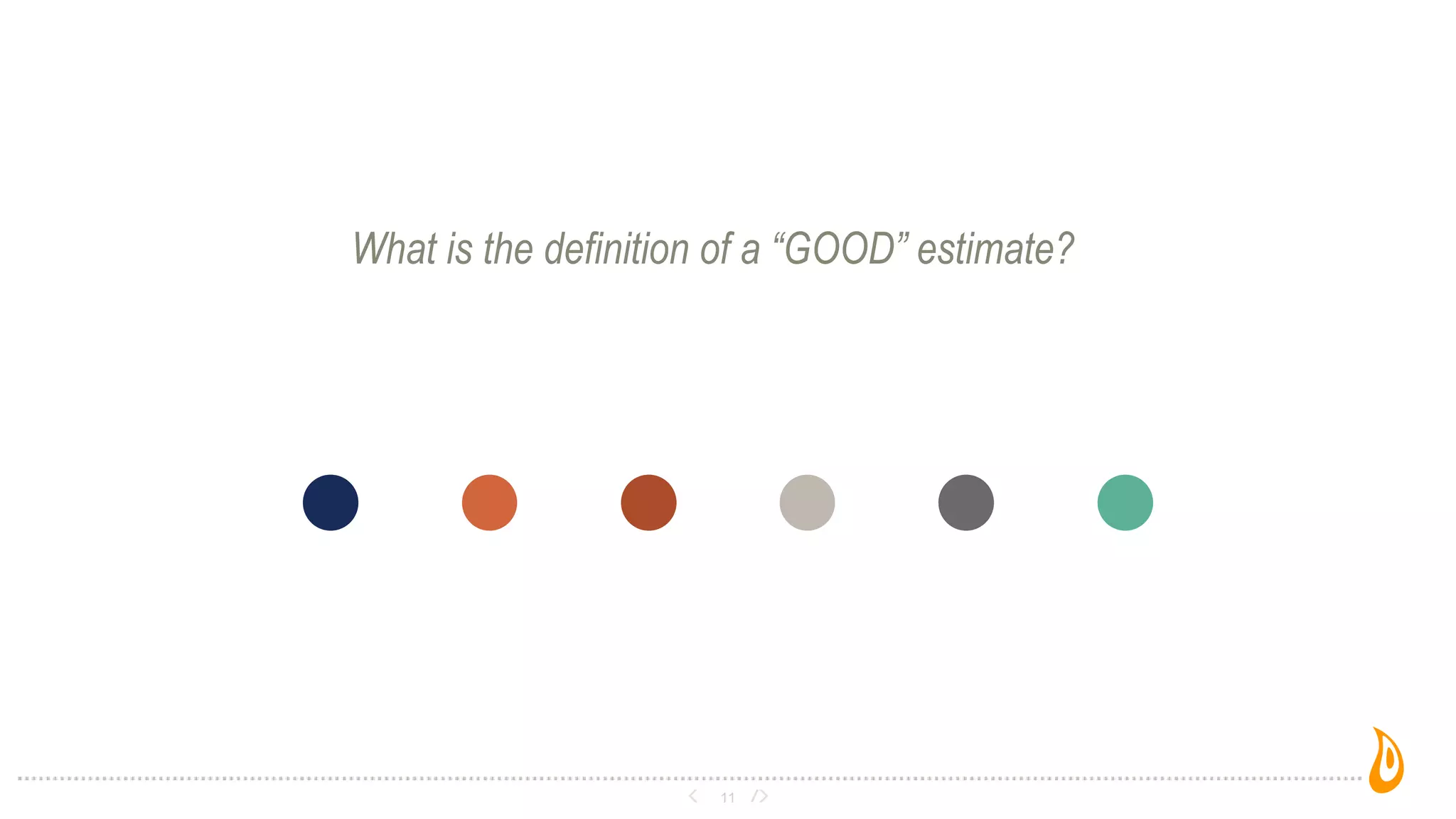 What is the definition of a “GOOD” estimate?
11
 