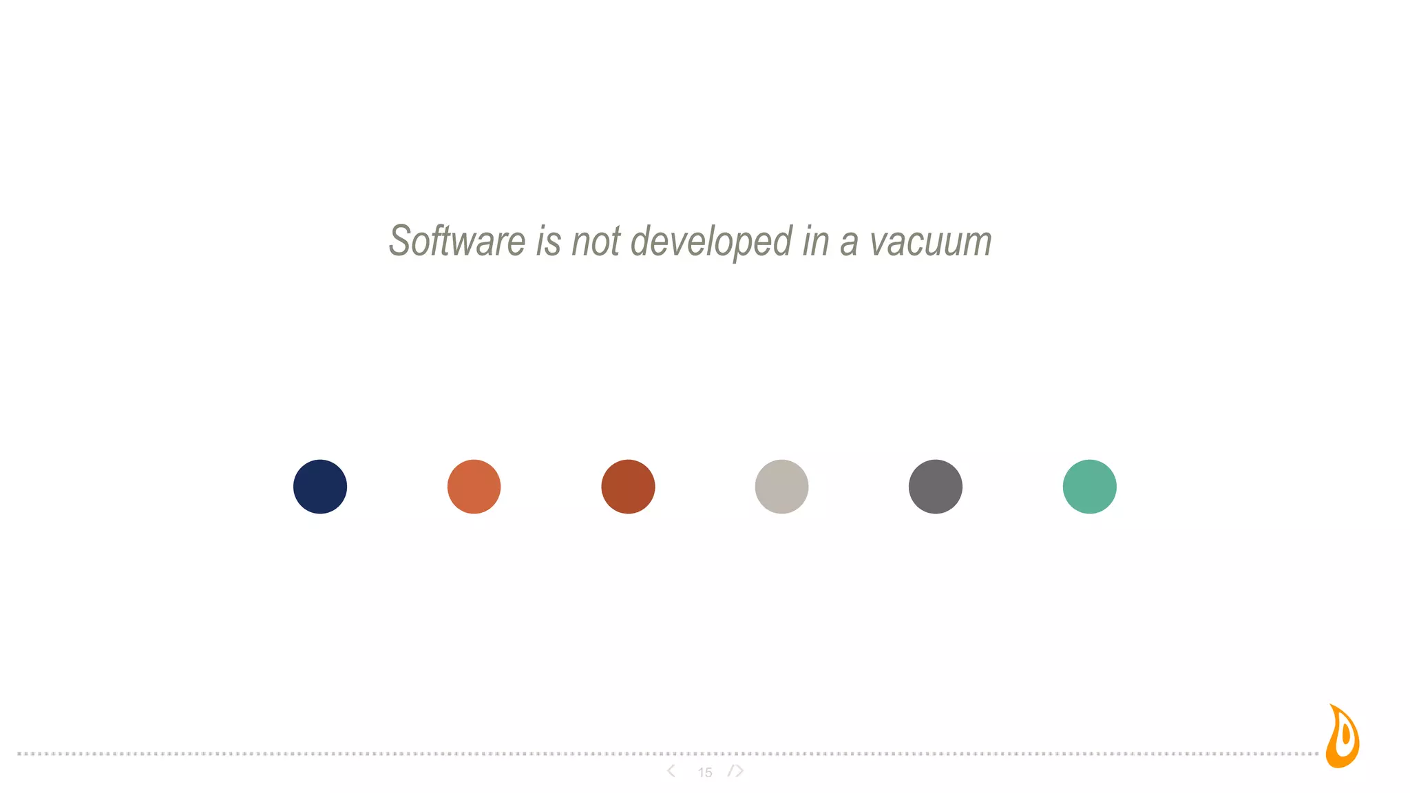 Software is not developed in a vacuum
15
 