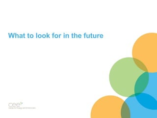 What to look for in the future
 