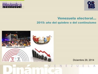 Venezuela electoral…
2015: año del quiebre o del continuismo
Diciembre 29, 2014
 