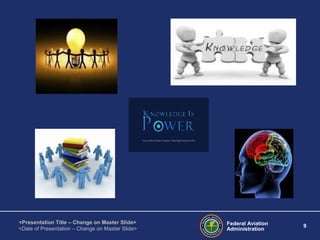 Federal Aviation
Administration
9
<Presentation Title – Change on Master Slide>
<Date of Presentation – Change on Master Slide>
 