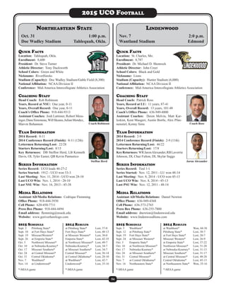 2015 Central Oklahoma Football Media Guide | PDF