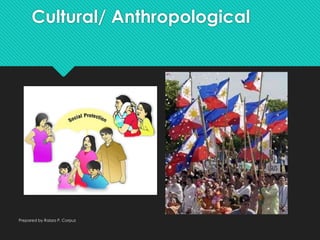 Cultural/ Anthropological
Prepared by Raizza P. Corpuz
 