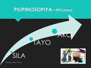 PILIPINOSOPIYA--RPCorpuz
Prepared by Raizza P. Corpuz
SILA
TAYO
AKO
 