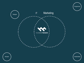 IT Marketing
Netværk
Designer
Tekstforfatter
Programmør
 