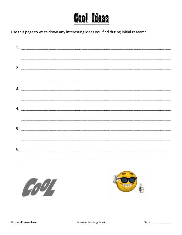 Log Book for Science Fair