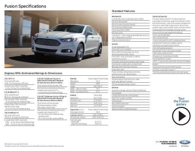 2015 Ford Fusion Hybrid Energi Information Brochure Bloomington Ford