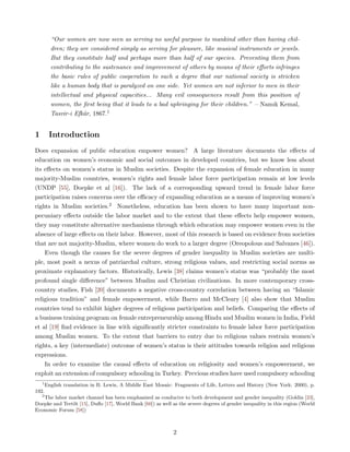 “Our women are now seen as serving no useful purpose to mankind other than having chil-
dren; they are considered simply a...