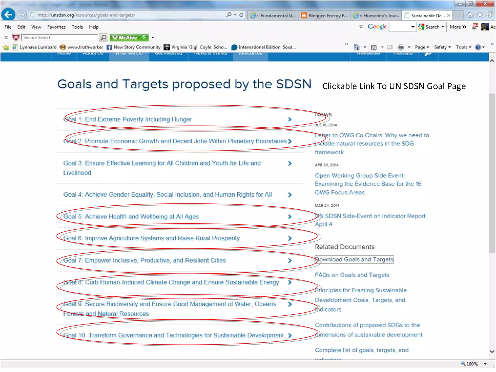 11
Clickable Link To UN SDSN Goal Page
 