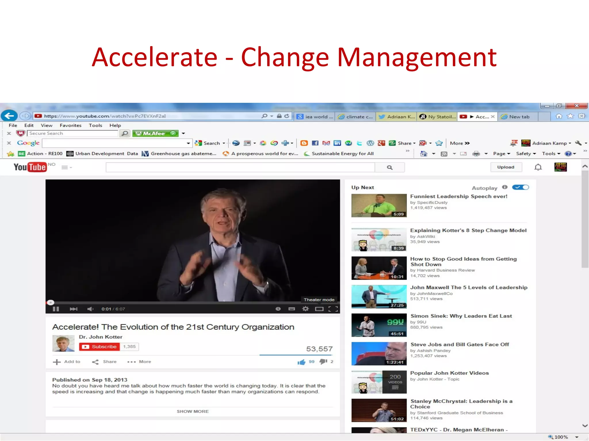 Accelerate - Change Management
 