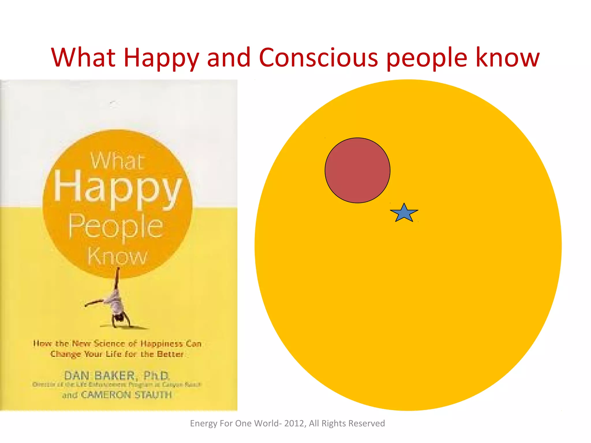What Happy and Conscious people know
•
Energy For One World- 2012, All Rights Reserved
 