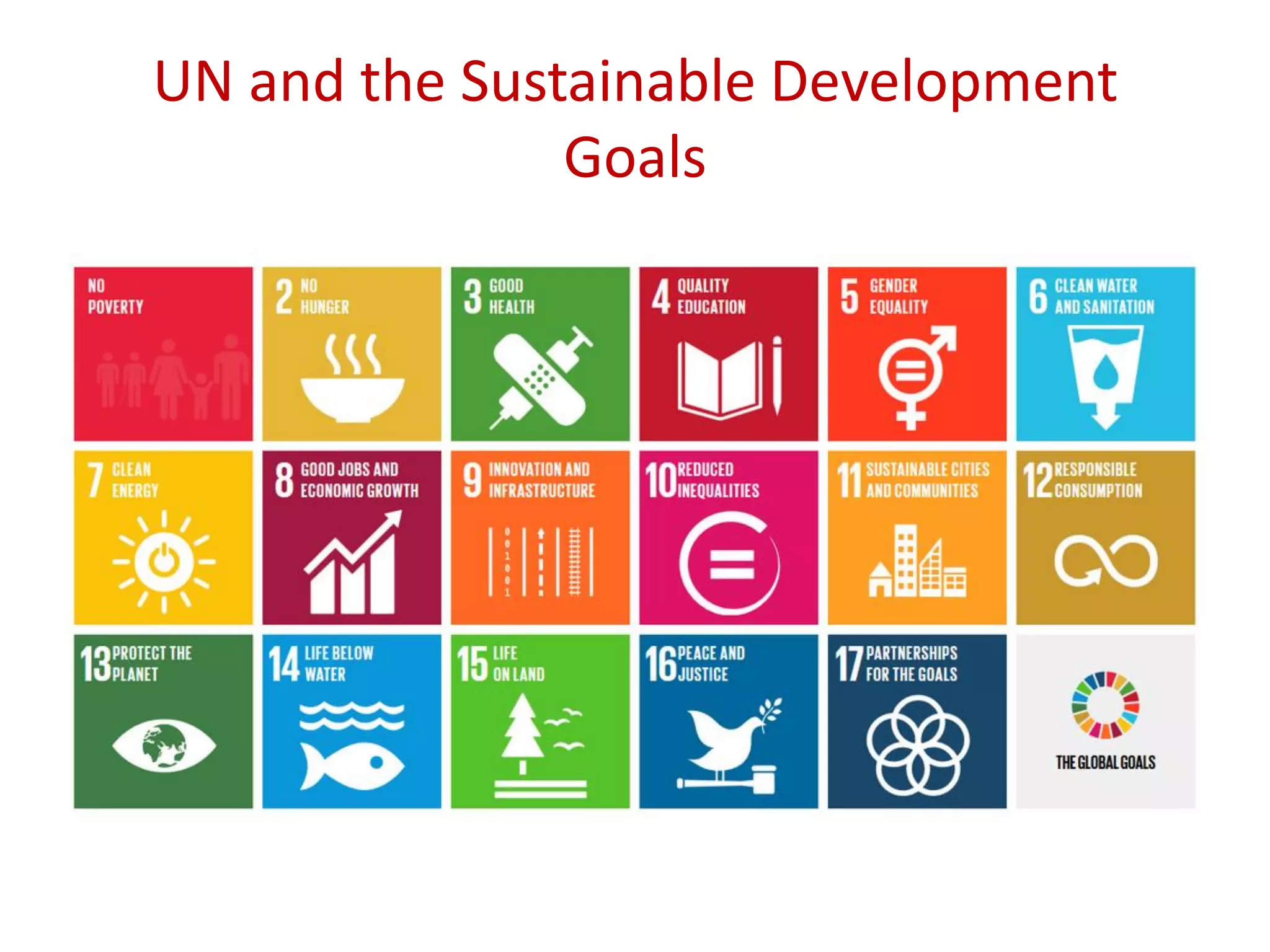 UN and the Sustainable Development
Goals
 