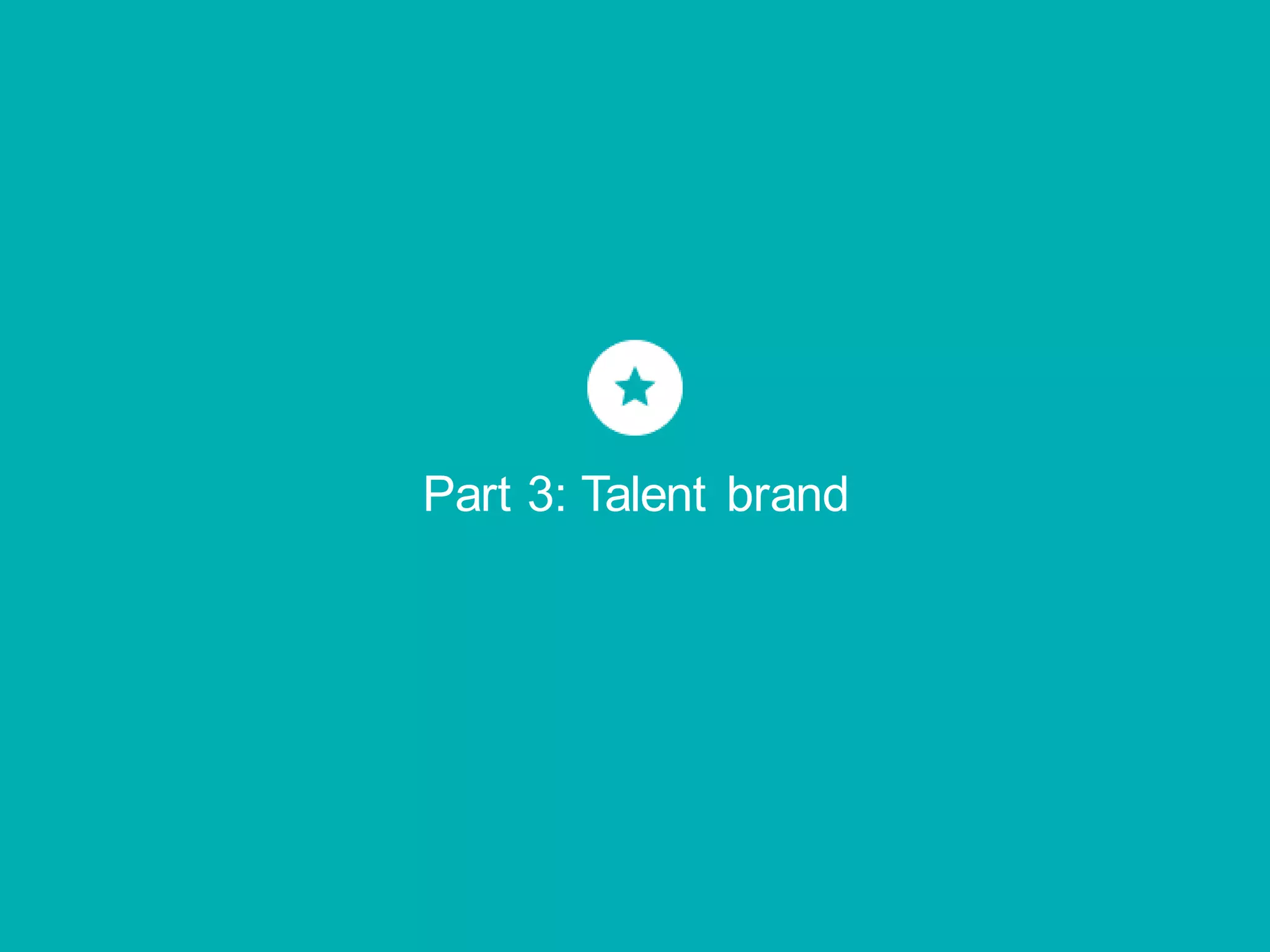Part 3: Talent brand
 