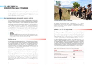 18 192. DISSENYAR UNA EXPERIÈNCIA D’ECOTURISME ATRACTIVA 2. DISSENYAR UNA EXPERIÈNCIA D’ECOTURISME ATRACTIVA
2.1. ASPECTES PREVIS:
REQUERIMENTS LEGALS I TITULACIONS
Comencem per l’assumpte més espinós, el tema legal, administratiu i burocràtic, al
que sovint hi dediquem poca atenció absorbits per la feina del dia a dia i confiant
en que “mai passa res”. Però és imprescindible i necessari tenir-ho tot al dia si vo-
lem oferir un servei amb totes les garanties al client i ser capaços de transmetre-li
aquesta seguretat que sempre ens demanen.
2.1.1. REQUERIMENTS LEGALS, ASSEGURANCES I NORMATIVA TURÍSTICA
La normativa vigent porta sovint a la confusió, ja que diversos decrets i lleis es sola-
pen i no s’ha realitzat una unificació que clarifiqui la situació. Sovint les titulacions
no enllacen amb les normatives ni amb les activitats que duen a terme les entitats.
D’altra banda, existeixen requeriments legals diferents si el que comercialitzem és
una activitat d’un dia, o un paquet de més dies (viatge combinat en la terminologia
legal). Així, totes les propostes que no depassin 1 dia i no incloguin l’allotjament,
es poden oferir sense tenir cap més llicència que la d’empresa d’activitats. Quan
l’experiència supera les 24 hores i hi incloem, sota un únic preu, la combinació d’al-
menys dos dels elements següents, estem oferint un viatge combinat, competència
exclusiva de les agències de viatges:
—— Transport
—— Allotjament
—— Altres serveis turístics no accessoris del transport o de l’allotjament que repre-
sentin una part significativa del viatge combinat: oferta gastronòmica, activitats
durant l’estada, excursions, tastos, entrades a museus, etc.
Activitats d’un dia
Des de la perspectiva específica de l’ecoturisme, la principal normativa de referèn-
cia en el moment d’escriure aquesta guia és el Decret 56/2003 pel qual es regulen
les activitats fisicoesportives en el medi natural i la seva modificació efectuada per
l’Ordre PRE/361/2004. En aquesta normativa, però, no queden registrades les titu-
lacions necessàries per dur a terme una activitat lúdica en el medi natural com ara
l’observació de la natura, ni tampoc les cobertures mínimes de les assegurances de
responsabilitat civil i accidents necessàries.
En tot cas, és imprescindible estar ben coberts i per això les companyies assegu-
radores han detectat les necessitats del sector i ofereixen cobertures que s’ajusten
bé a l’activitat ecoturística. En primer lloc, ens serà útil contractar una bona cober-
tura de responsabilitat civil per danys causats involuntàriament a tercers durant
l’exercici normal de l’activitat professional; solen tenir diversos preus segons el grup
de risc de l’activitat que es vol desenvolupar. També és imprescindible contractar
una assegurança d’accidents que cobreixi qualsevol accident que es pugui produir
durant l’activitat i que inclogui, per exemple, la possibilitat de finançar un rescat,
especialment important quan les activitats tenen lloc a la muntanya o en indrets
pocs accessibles.
Fer signar als participants d’una activitat un full d’inscripció —>vegeu 4.2. és una
manera de deixar constància de la seva presència i també d’informar-los de les co-
bertures que tenen. A més a més, ens pot ser útil en cas de reclamacions per part de
clients o de l’asseguradora.
Activitats de més d’un dia: viatge combinat
Com a agència de viatges, a més de la cobertura de responsabilitat civil i de l’asse-
gurança d’accidents, s’ha de disposar també d’una assegurança de responsabilitat
civil específica del sector i d’una garantia en forma d’aval bancari o pòlissa de caució
per import mínim de 100.000€ el primer any. Evidentment, cal donar-se d’alta com
a agència de viatges i obtenir la respectiva llicència. Per tot plegat, els costos fixos de
l’empresa o entitat es disparen en matèria d’assegurances i pòlisses —>vegeu Taula 2.
Les agències de viatges estan regides pel Decret 168/1994 de reglamentació de les
agències de viatges (modificat pel Decret 158/2012) i per la Llei 13/2002 de turisme
de Catalunya. En el Decret 158/2012 s’inclou un precepte a considerar per les entitats
de custòdia del territori: “Les persones individuals, els organismes i les entitats de
qualsevol ordre, tant públiques com privades, que vulguin promoure publicitàriament
la realització de viatges combinats sense ànim de lucre hauran d’encarregar l’orga-
nització tècnica, la formalització de reserves i la realització a un agent de viatges”.
TAULA 2 | RESUM DELS COSTOS ANUALS FIXOS PER EXERCIR ACTIVITATS D’UN DIA I VIATGES COMBINATS
COSTOS PREU APROXIMAT (QUOTA ANUAL)
Assegurança de responsabilitat civil 270€
Assegurança d’accidents 110€
Honoraris de gestió dels corredors d’assegurances 125€
Assegurança responsabilitat civil (només agència de viatges) 280€
Pòlissa de caució (només agència de viatges) 490€
FONT: ELABORACIO PRÒPIA.
PER GUIAR GRUPS AL MEDI NATURAL CAL OFERIR TOTES LES GARANTIES POSSIBLES.
´
 