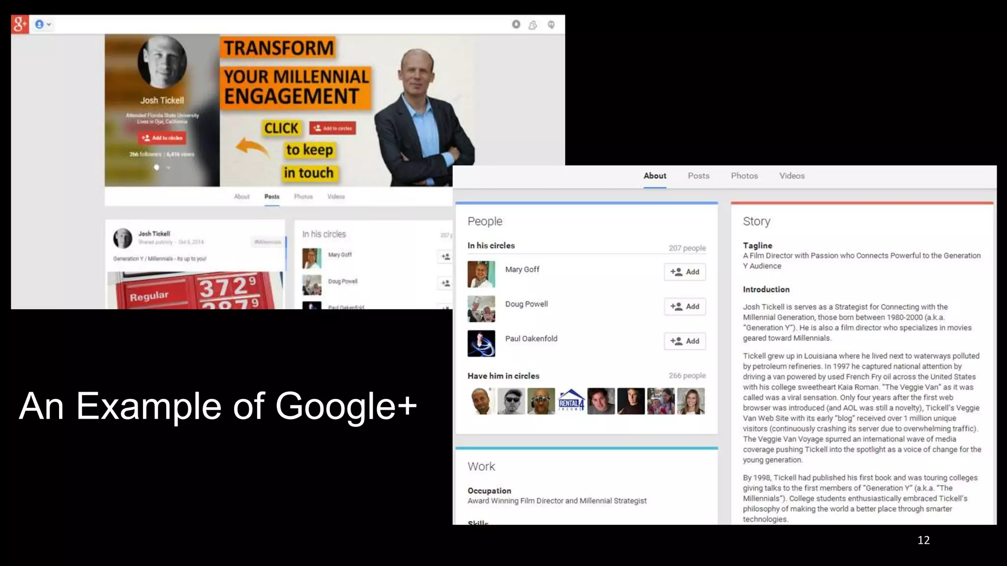12
An Example of Google+
 