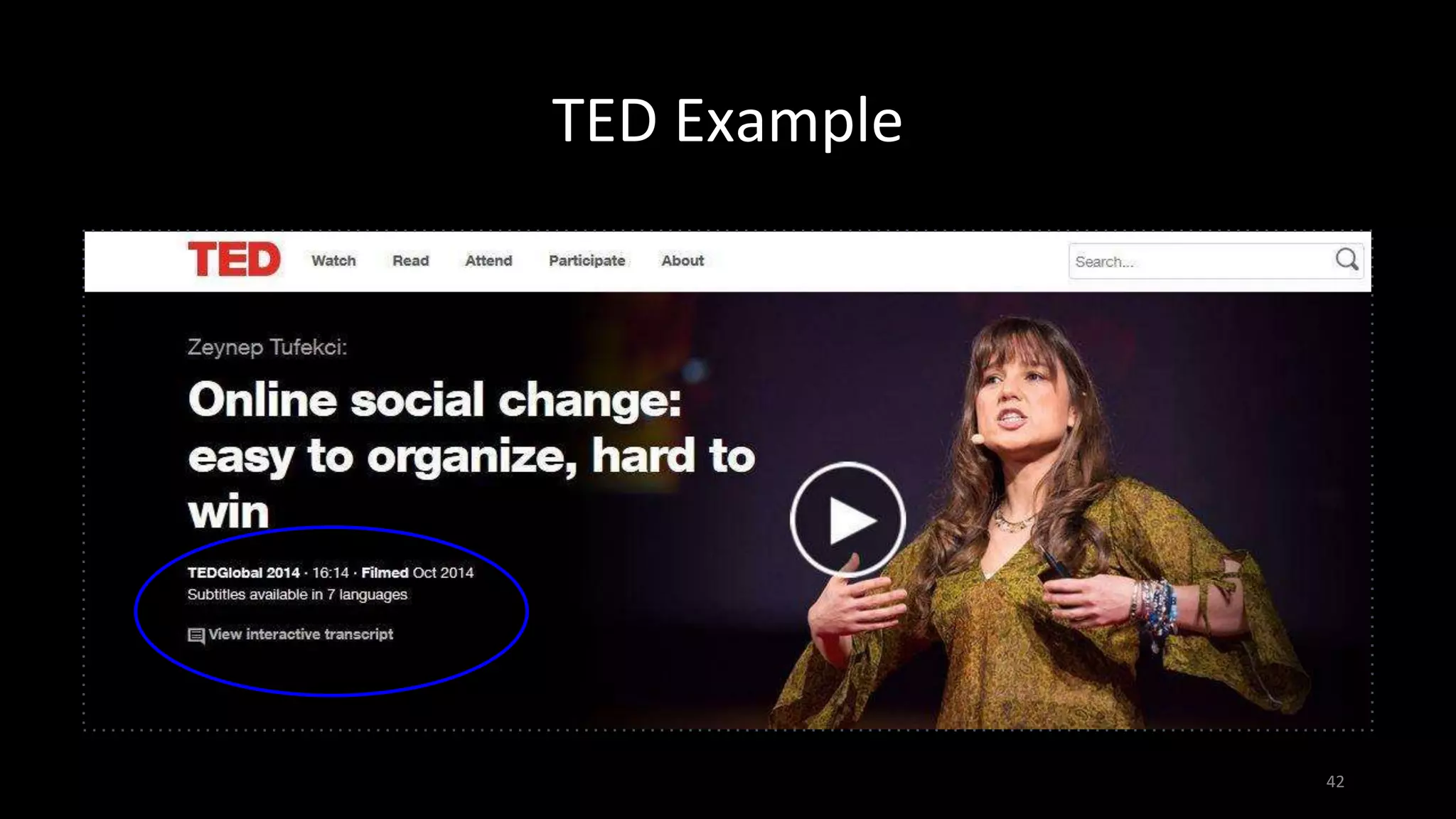 TED Example
42
 