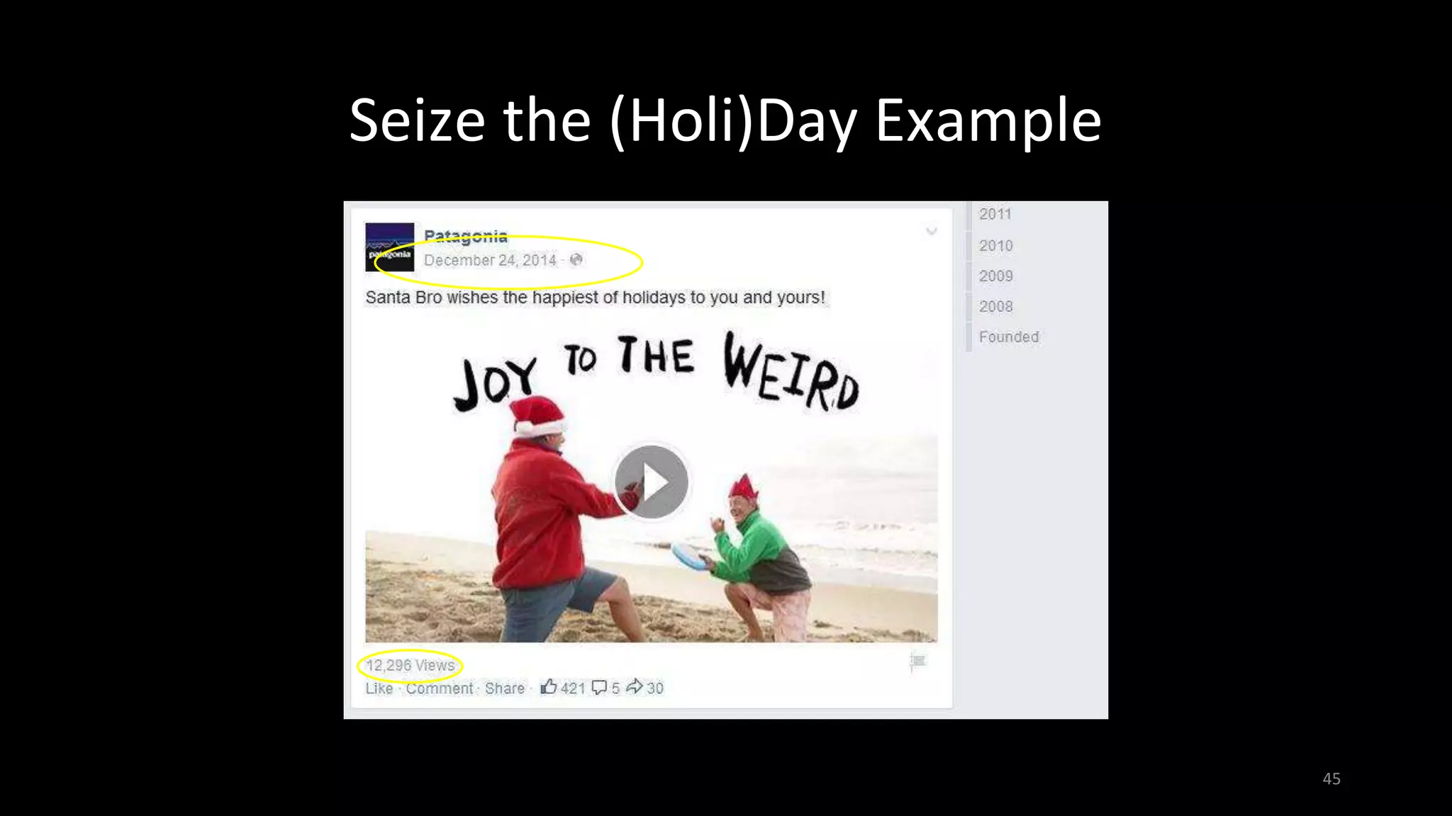 Seize the (Holi)Day Example
45
 