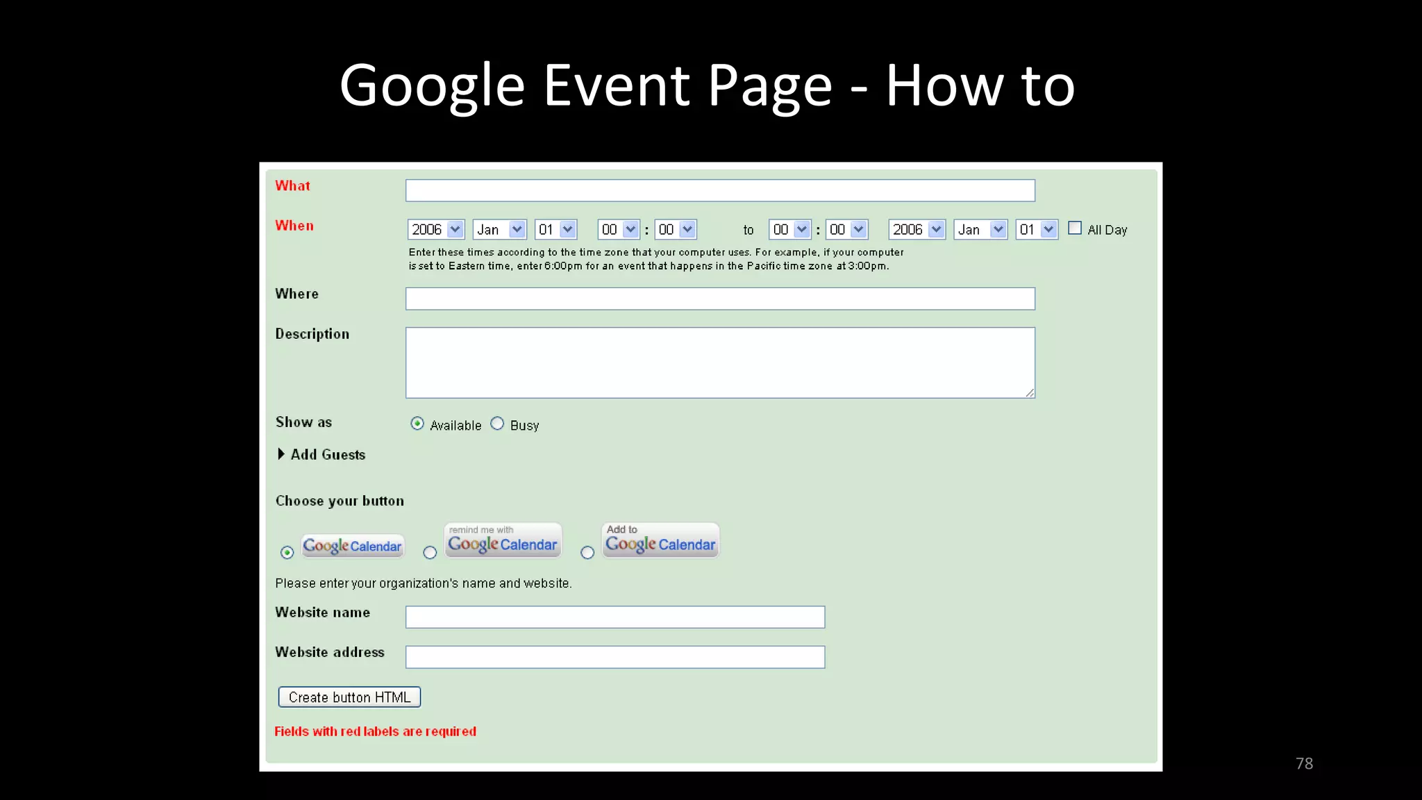 Google Event Page - How to
78
 