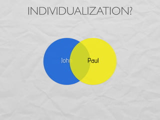 John Paul
INDIVIDUALIZATION?
 
