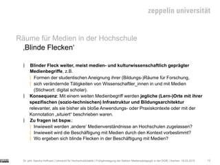 12Dr. phil. Sandra Hofhues | Lehrstuhl für Hochschuldidaktik | Frühjahrstagung der Sektion Medienpädagogik in der DGfE | A...
