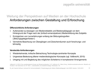 Weitung der Perspektiven auf Medien an der Hochschule
Anforderungen zwischen Gestaltung und Erforschung
Offensichtliche An...