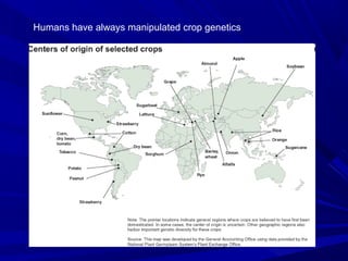 Humans have always manipulated crop genetics
 