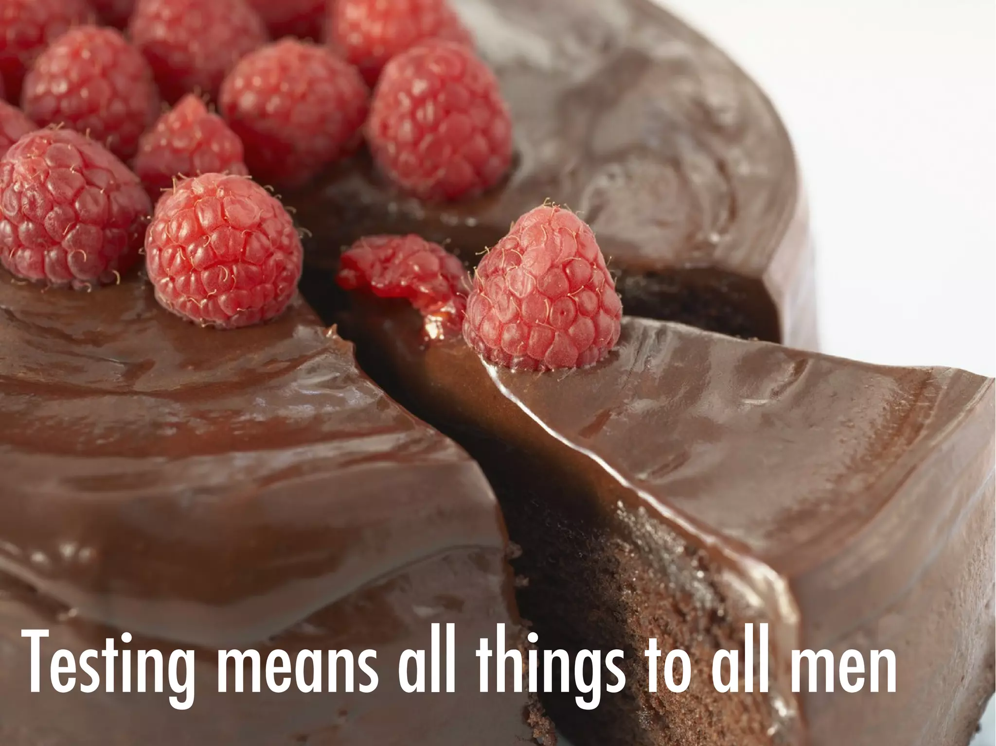 Testing means all things to all men