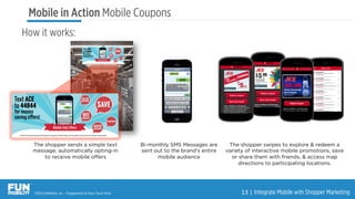 ® 2015 FunMobility, Inc. – Engagement at Every Touch Point 13	
  |	
  Integrate Mobile with Shopper Marketing
The shopper ...
