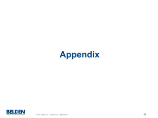 © 2015 Belden Inc. | belden.com | @BeldenInc 22
Appendix
 